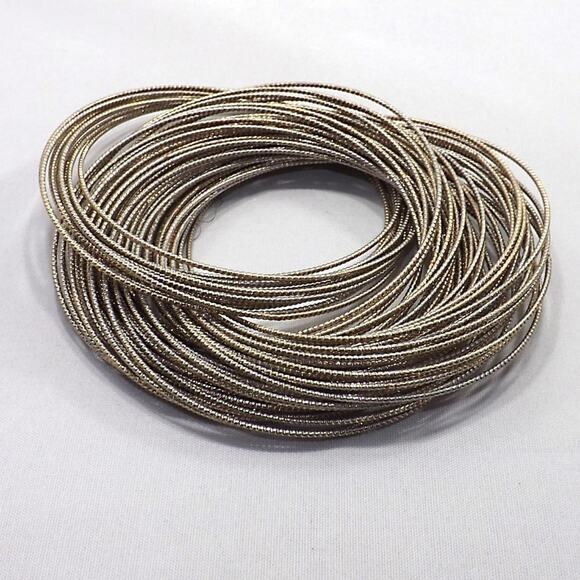 Antiqued Golden Brass Bangle Bracelets, Set of 60 Interlaced, 8 Inches - Picture 6 of 8